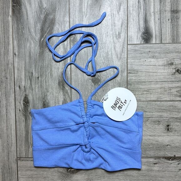 Princess Polly ZAMIA TOP BLUE US 4 - Picture 1 of 5